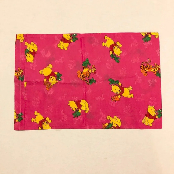 Vtg 2 Winnie The Pooh Pillow Cases Hand Puppets Pink 22.5 x 14.5 - Picture 8 of 16